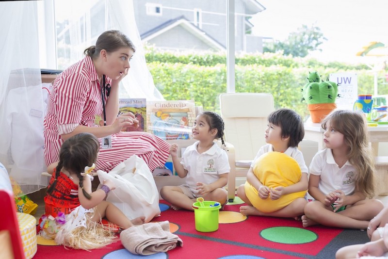 teacher and children