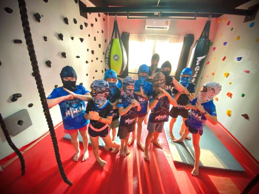 Group kids ninja at Ninja Academy Thailand