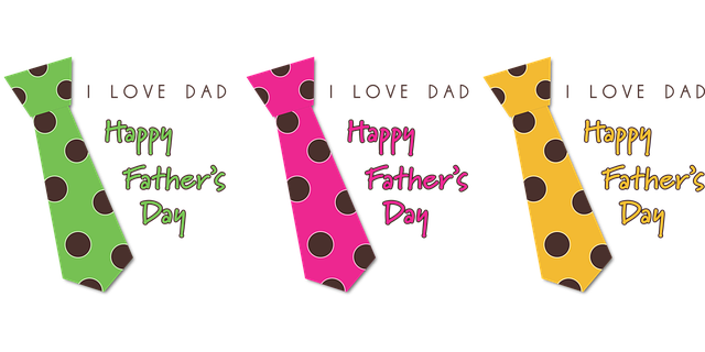 Fathers Day graphic of multi coloured ties