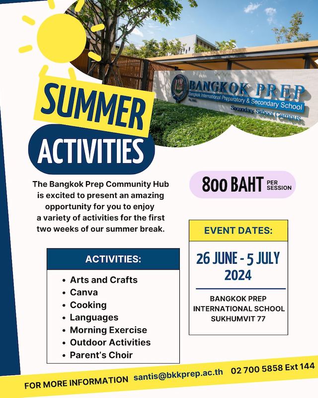 Bangkok Prep - Summer Activities