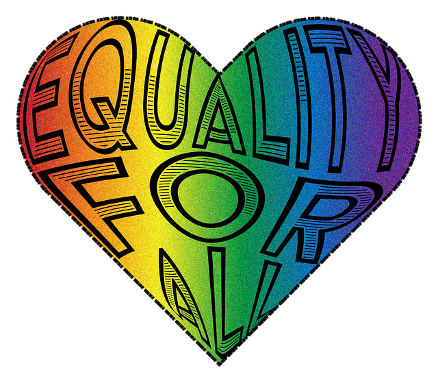 Pride local with equality for all slogan inside a heart