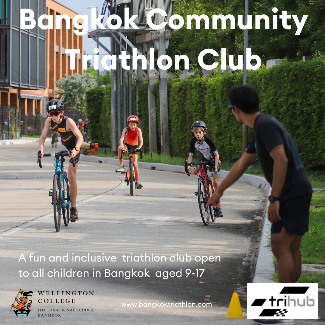 Boys on a bike during triathlon