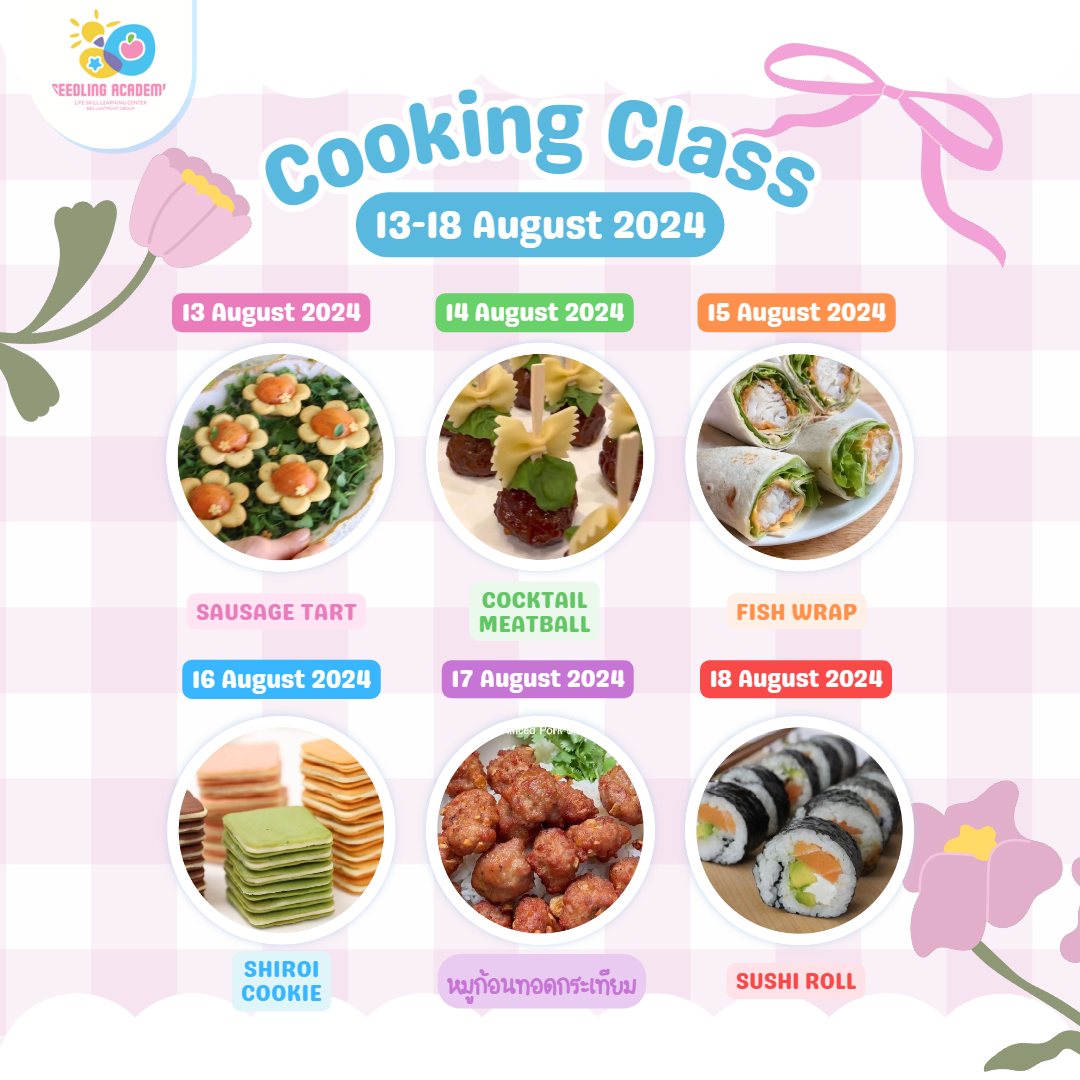 Seedling Academy – Weekly Schedule for Cooking