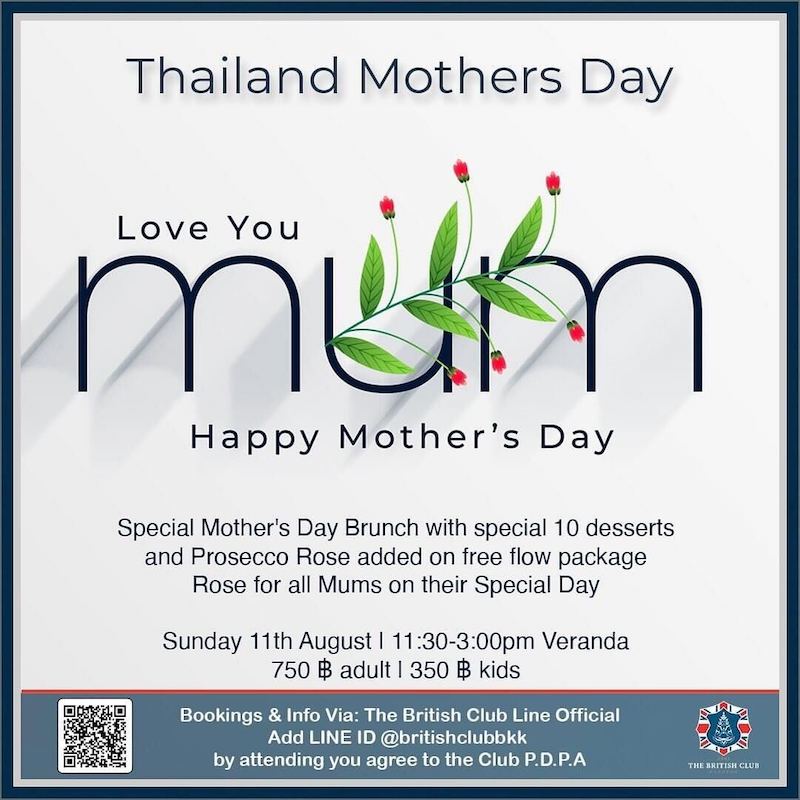 The British Club Bangkok - Happy Mother's Day