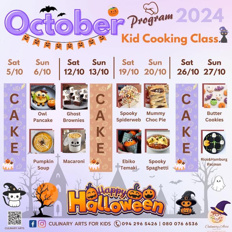 Culinary Arts for Kids - October Kids Cooking Camp