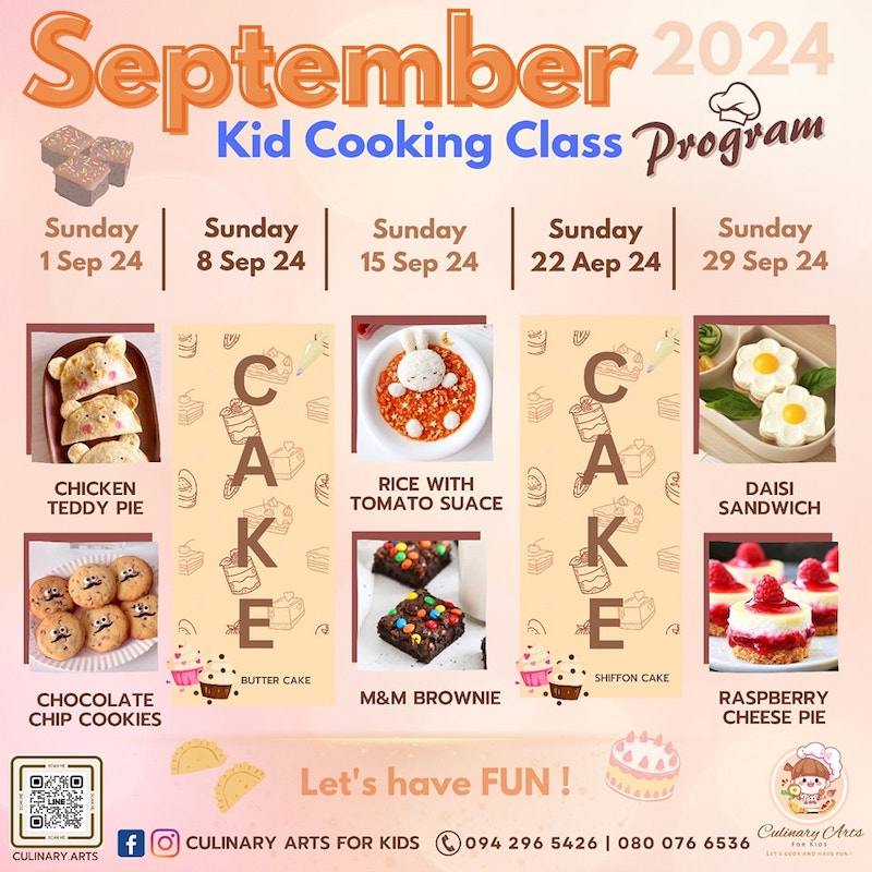 Culinary Arts for kids - September Cooking Class for Kids