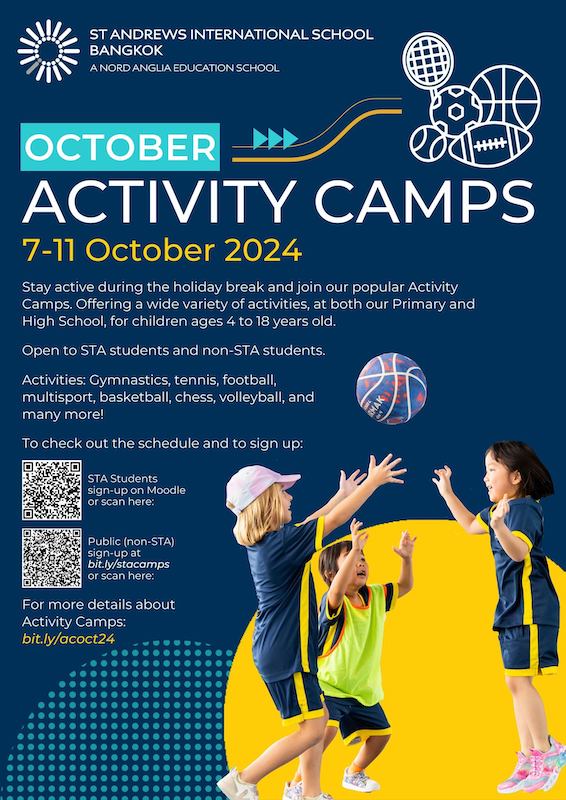 St Andrews International School Bangkok - October Activity Camps