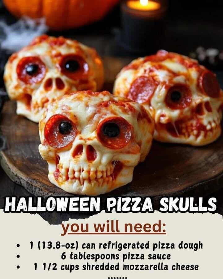 Halloween Pizza Skulls 