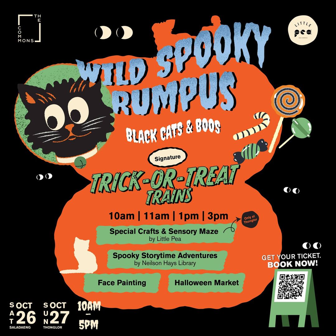 Halloween party flyer at Little Pea