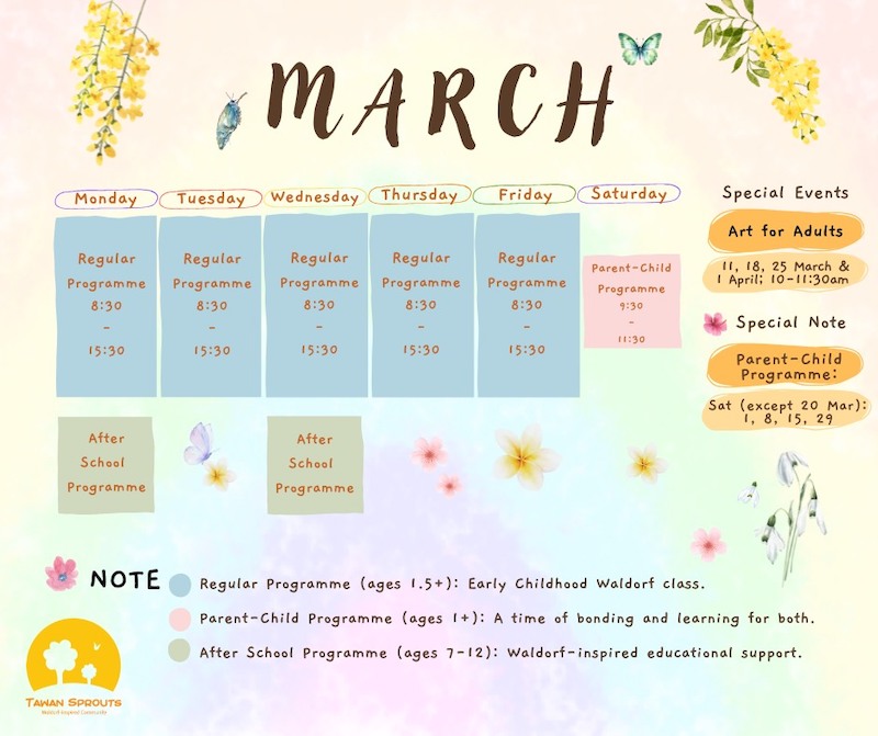 Tawan Sprouts - March Programme 2025